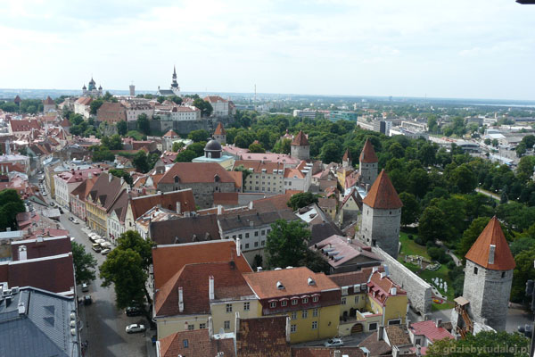 Widoki z wieży - Stare Miasto i wzgóze Toompea.