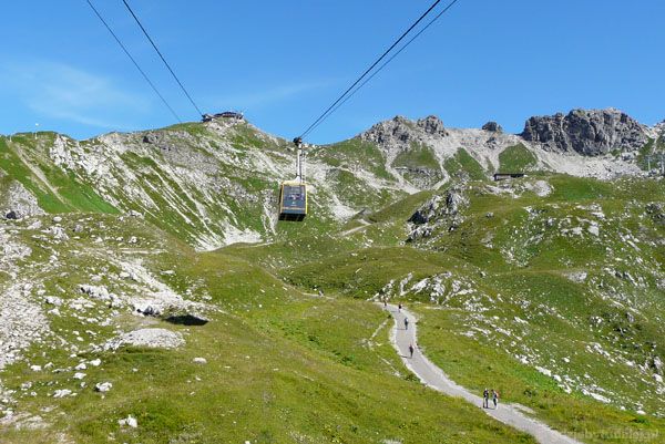 Kolejka z Oberstdorfu na Nebelhorn.