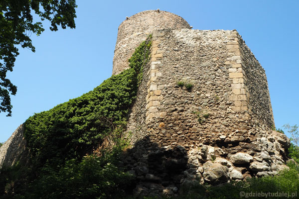Zamek książęcy we Wleniu. Do naszych czasów zachowała się XIII-wieczna wieża.