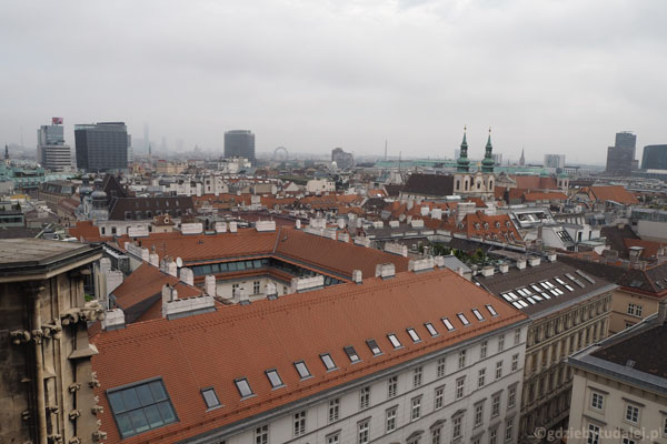 Widok na Wiedeń z Wieży Północnej.
